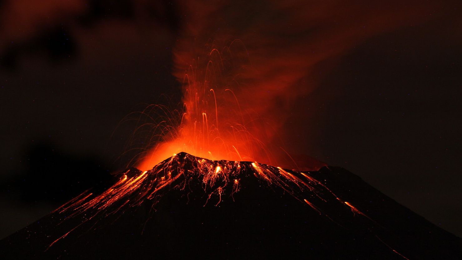 Popocatepetl volcano, seen from Xalitzintla village, Mexico, was active on Thursday.  
