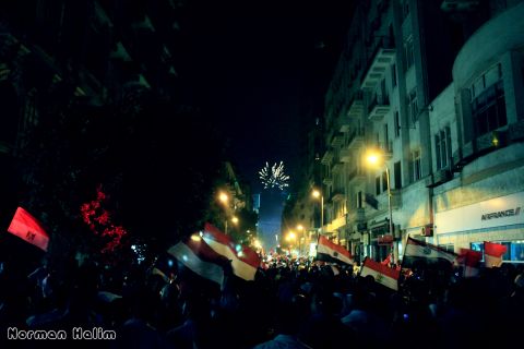 Fireworks and flags filled the sky as anti-Morsy protesters celebrated the toppling of Morsy in this image taken July 3 by <a href="http://ireport.cnn.com/docs/DOC-999917">Norman Halim</a>, who said he was concerned about what could happen next.