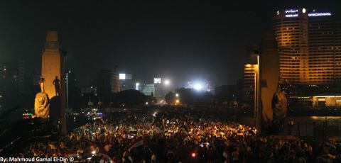 iReporter <a href="http://ireport.cnn.com/docs/DOC-999679">Mahmoud Gamal</a> captured this image of crowds in Cairo on Wednesday, July 3, after news came Mohamed Morsy, the former Egyptian president, had been ousted. "It was an amazing carnival," he said.