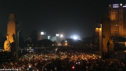iReporter Mahmoud Gamal captured this image of crowds in Cairo on Wednesday, July 3, after news came Mohamed Morsy, the former Egyptian president, had been ousted. "It was an amazing carnival," he said.