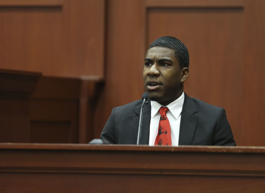 Martin's brother Jahvaris Fulton testifies at the Zimmerman trial in Seminole County circuit court on July 5.
