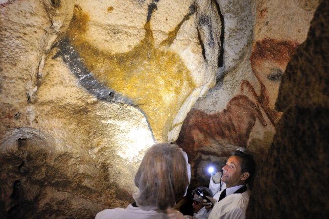 These drawings were discovered inside the Lascaux Caves in south west France in 1940. They are estimated to be around 18-20,000 years old and were created by  Palaeolithic hunter-gatherers. 