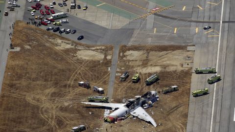 An aerial photo of the scene shows the extent of the plane's damage on July 6.