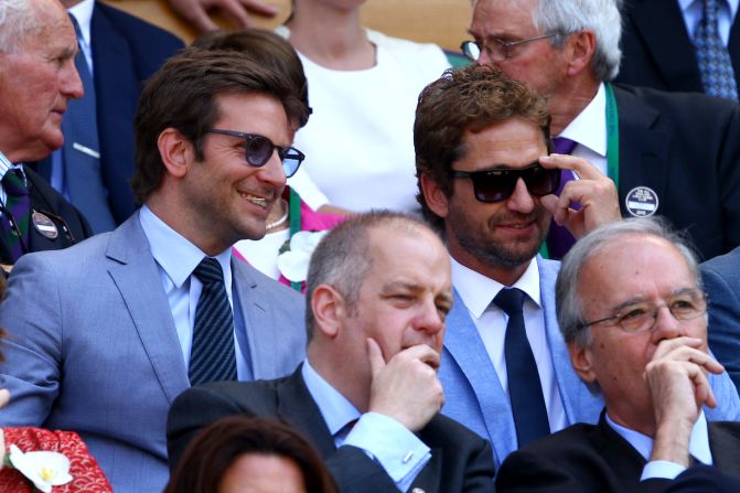 Hollywood stars Bradley Cooper and Gerard Butler were amongst a whole host of celebrities watching on Centre Court.