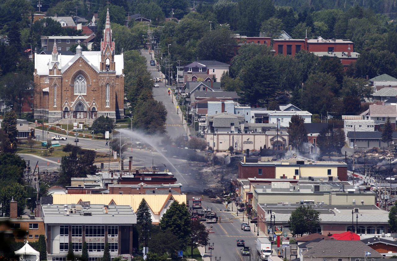 A view of the town from a lookout point at Lac Megantic, Quebec, July 7.