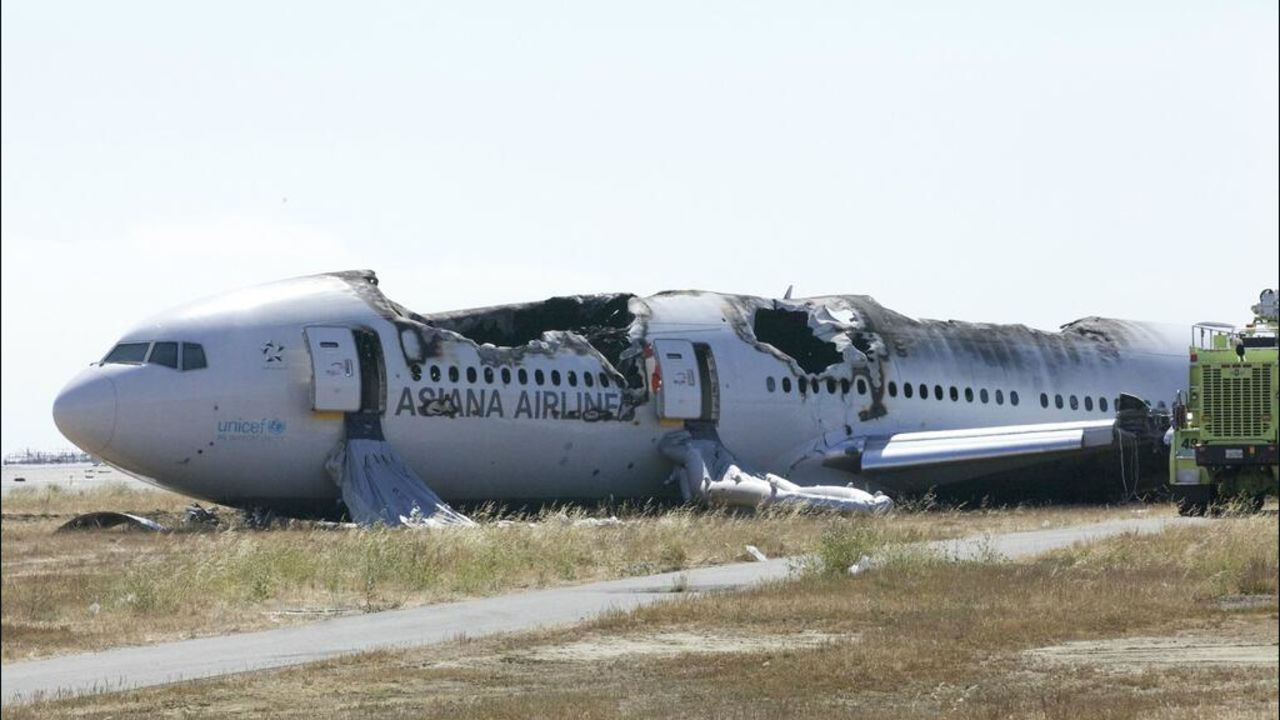 NTSB photo shows the site of July 2013 crash in San Francisco.