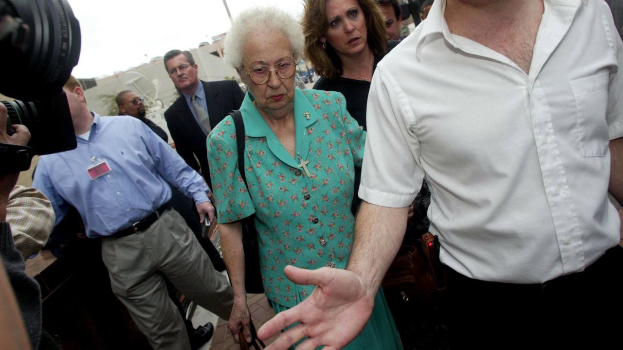 Yates' mother, Jutta Kennedy, and sister, Maureen Freeman, arrive for the sentencing phase of Yates' trial on March 14, 2002.   