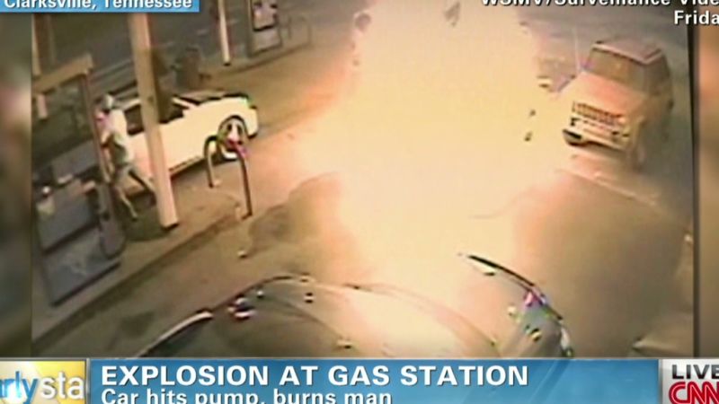 Horrifying car explosion at gas pump | CNN