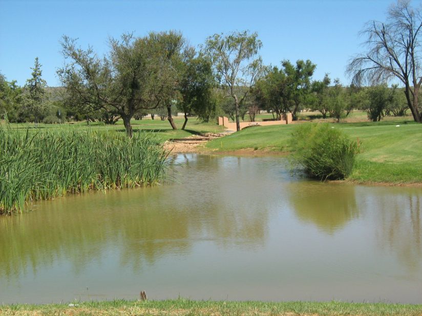 On 72 hectares of Namibian bushveld outside the capital city, Windhoek's wetlands come into play on three holes. Plenty of deep bunkers surround most greens, making the course a great challenge for golfers of all skill levels. 