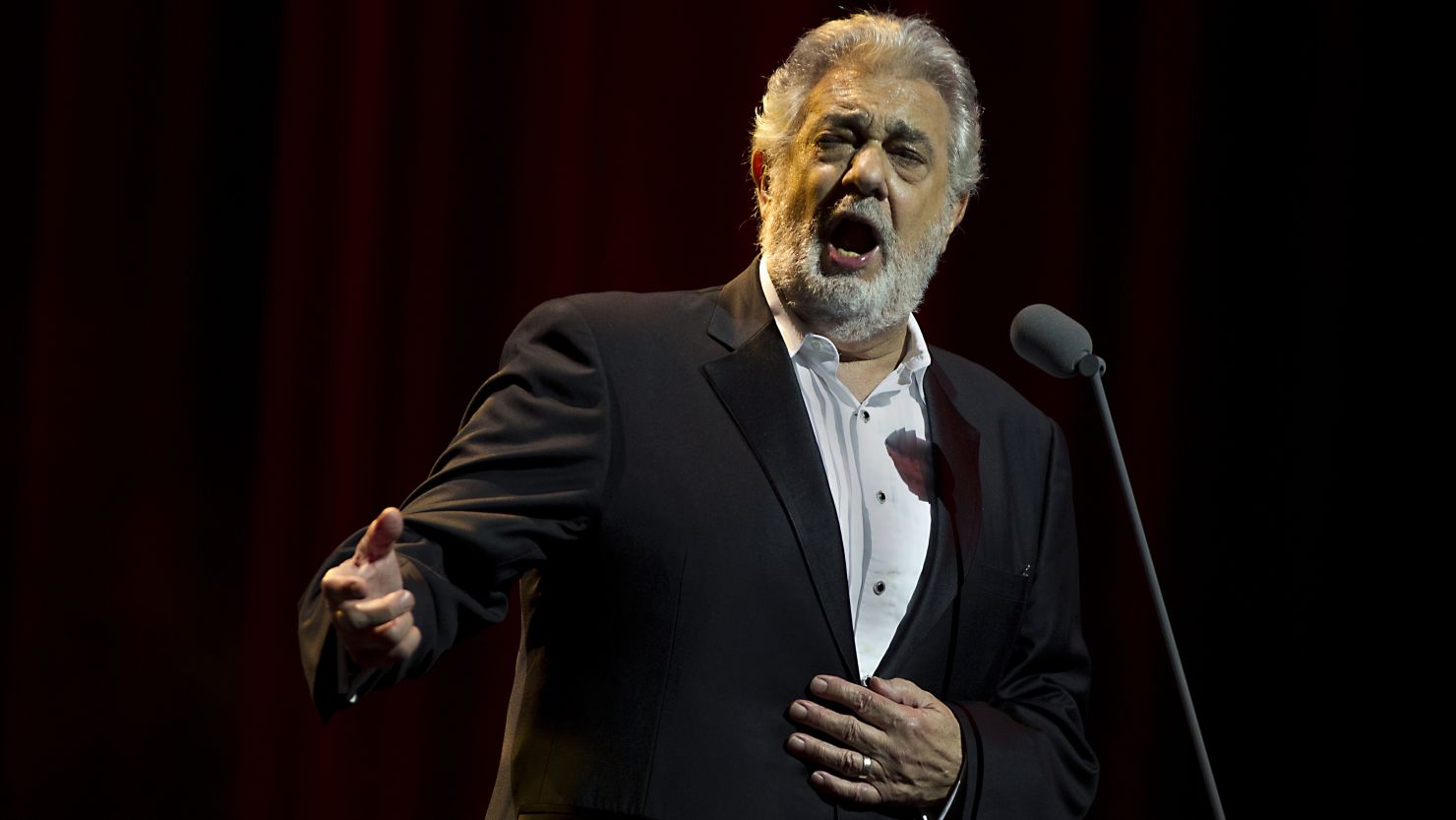 Spanish tenor Placido Domingo, seen here in a concert in June, is hospitalized for a blood clot in his lung.