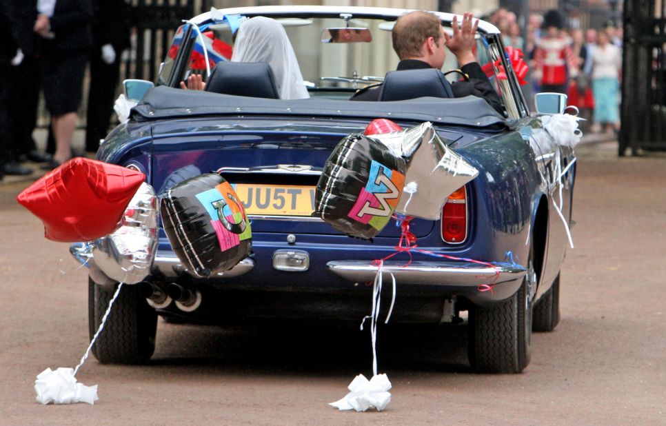 After their wedding on April 29, 2011, the couple drove from Buckingham Palace to Clarence House in a vintage Aston Martin.