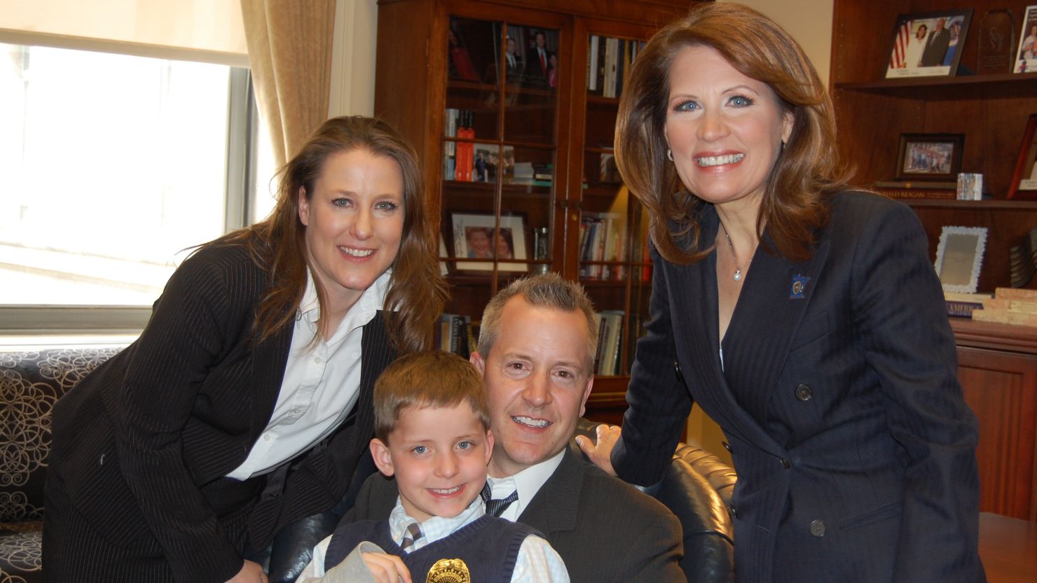 Jack, with his family and Rep. Michele Bachmann.  