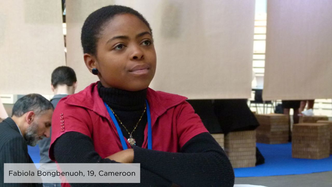 As a secondary school student in rural Cameroon, Fabiola, 19, became a member of <a href="http://plan-international.org/where-we-work/africa/cameroon" target="_blank" target="_blank">Plan Cameroon's </a>Youth Empowerment through Technology, Arts and Media project, producing youth media to raise awareness around gender issues and help girls' access their rights.<br /><br />In 2011, she participated in the 55th Session of the Commission on the Status of Women and was inspired to establish Girls on the Front (G-Front), an association that aims to ensure girls have more opportunities to promote and defend their rights locally, nationally and internationally.
