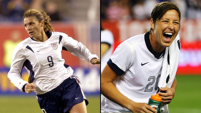 United States forward Mia Hamm, left, was born the year that Title IX was passed. She played soccer in high school, went on to become the first woman to win FIFA World Player of the Year and was inducted in the National Soccer Hall of Fame. "[T]here is no question that I eventually benefited from the development of women's soccer with my experience at (the University of North Carolina) and the growth of women's soccer in college," she shared <a  target="_blank" target="_blank">about the impact of Title IX</a>. Abby Wambach, right, has since become an international soccer star, and broke Hamm's all time international goal scoring record this year. 