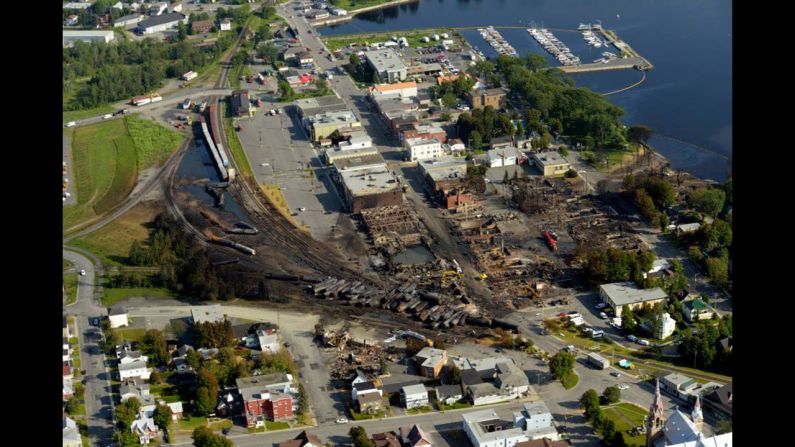 Some 2,000 people were forced to flee their homes immediately after the derailment and explosion. 