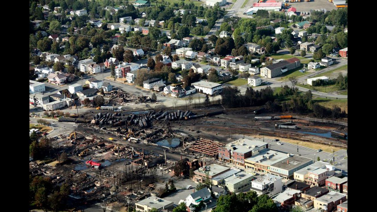 A "war zone" is how Canadian Prime Minister Stephen Harper described the scene after viewing the destruction.