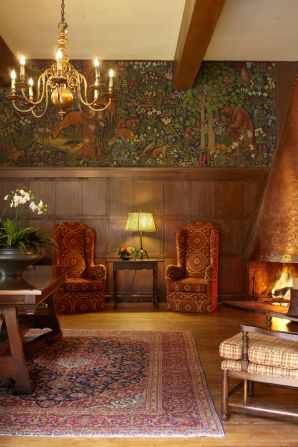 A recent renovation of The Ahwahnee at Yosemite National Park drew upon historical archives to determine appropriate textiles and colors, giving an English country-house look to the interiors.