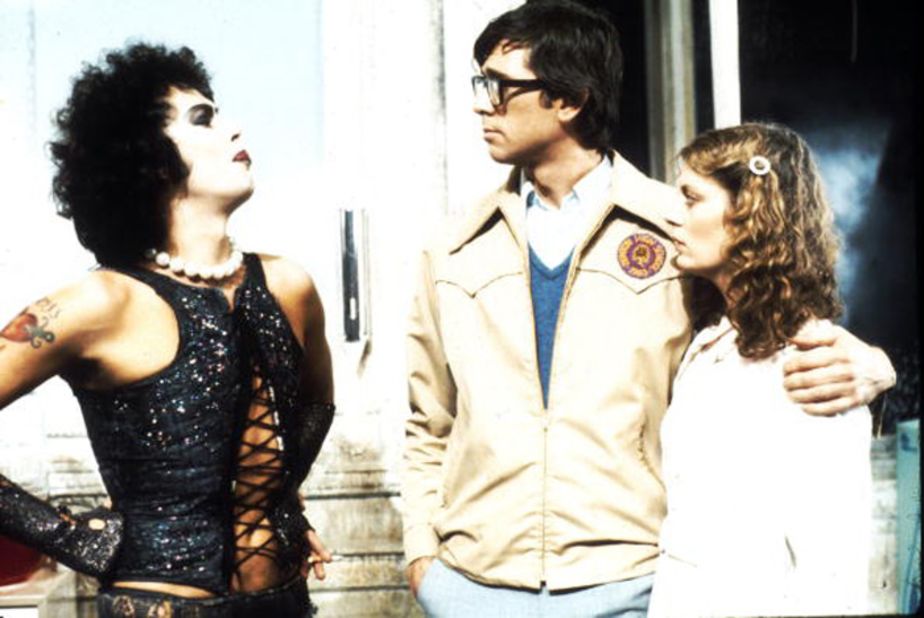 "The Rocky Horror Picture Show" with Tim Curry, left, Barry Bostwick and Susan Sarandon did not draw large audiences when first released in 1975. Frequent midnight showings later helped make it a cult film, as commenter NeonBlaqk pointed out.
