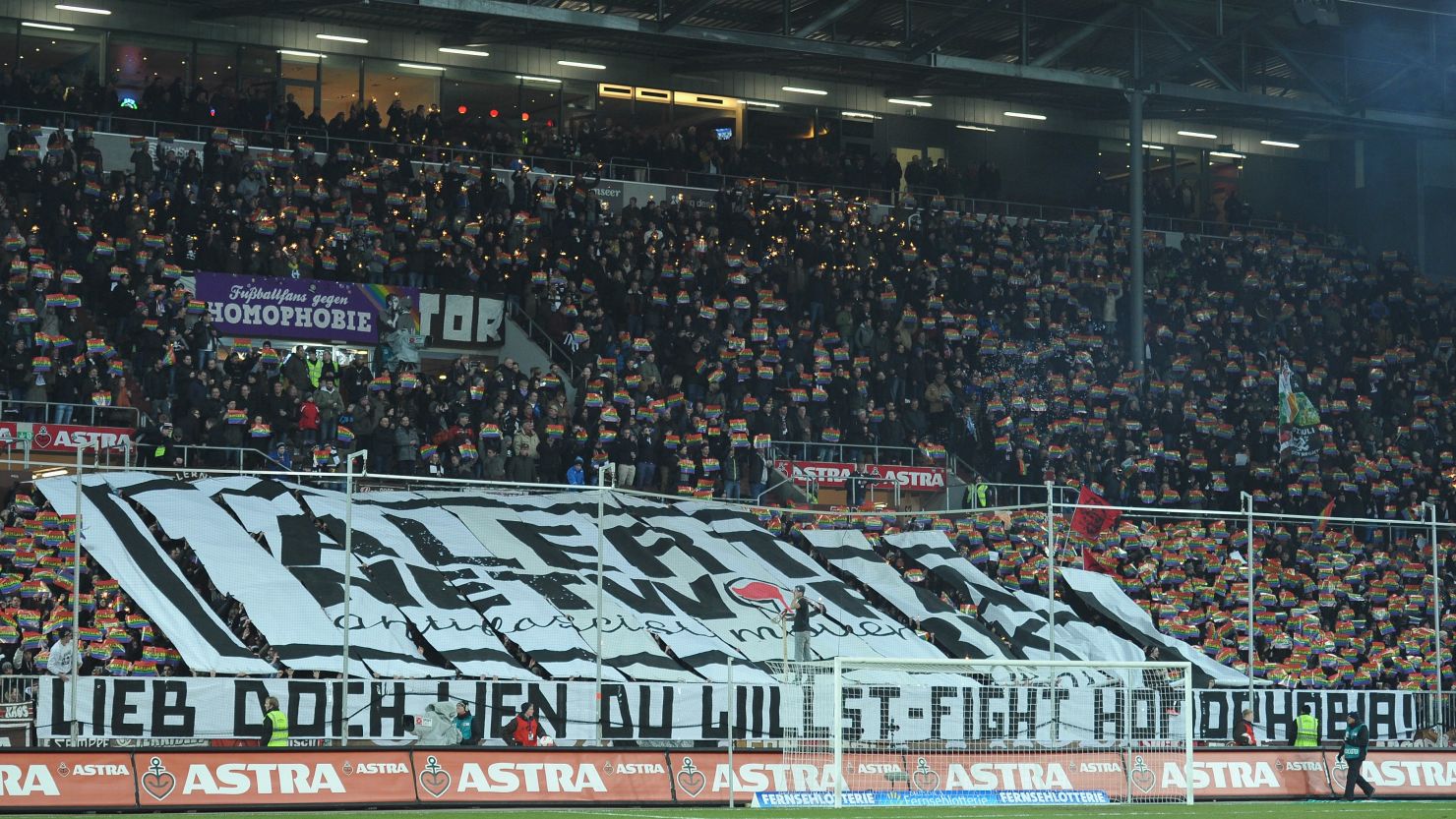 In a game last season, St. Pauli fans unfurled a banner and showed their support for members of the gay community. 