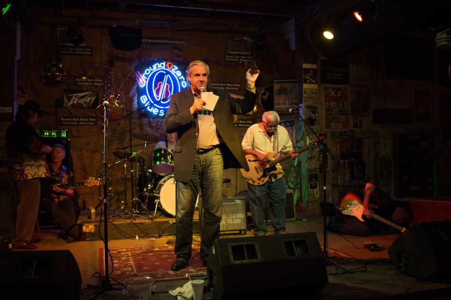 Lawyer Bill Luckett addresses customers at his Ground Zero Blues Club in downtown Clarksdale. Luckett recently won the city's mayoral race and has vowed to look into any allegations of corruption.