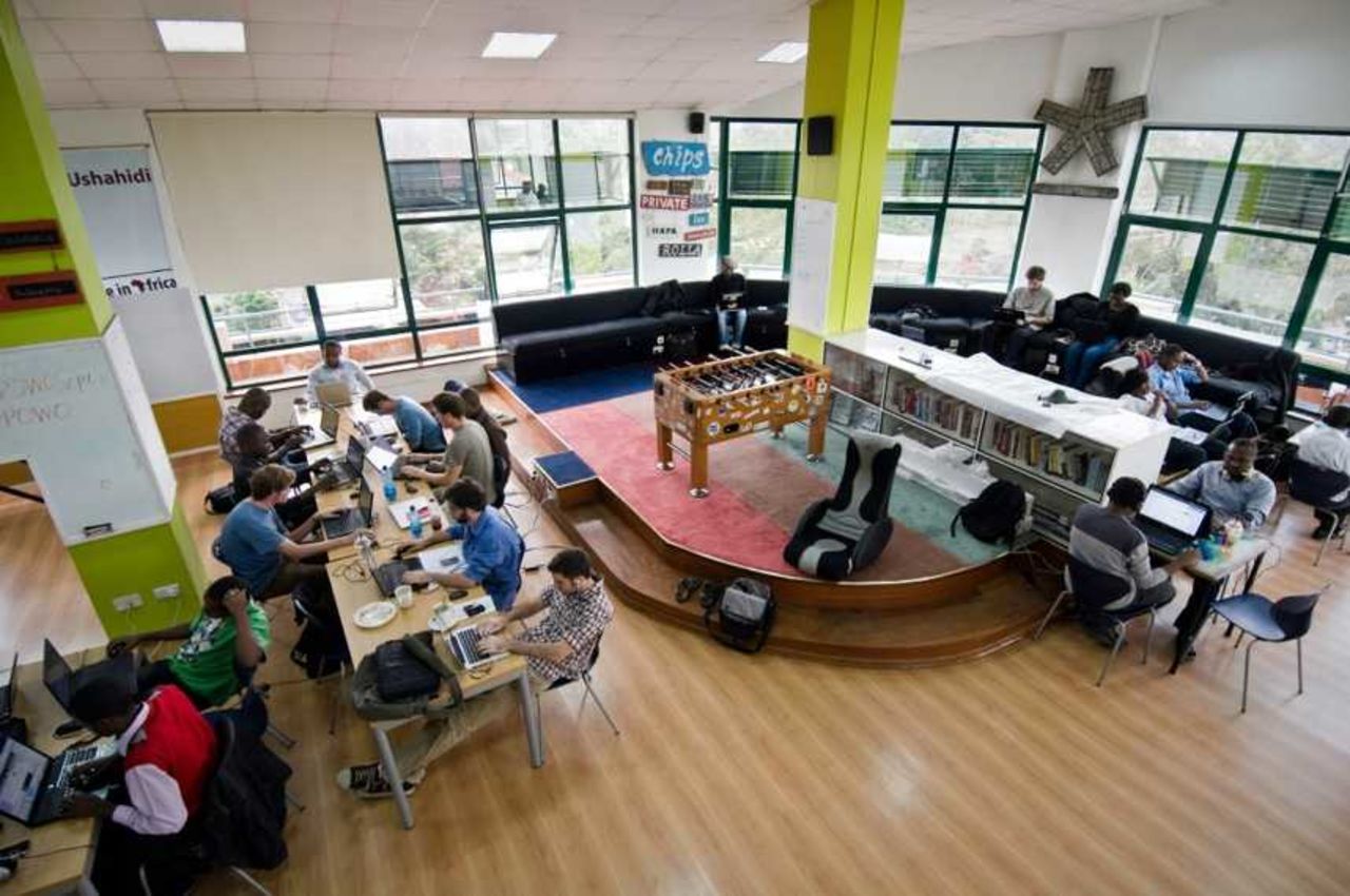 As part of its "Vision 2030" development program, Kenya has singled out scientific and technological advancement as a key driver for growth. <br />Pictured, Nairobi's iHub is a co-working space that's become the epicenter of Kenya's burgeoning tech scene.