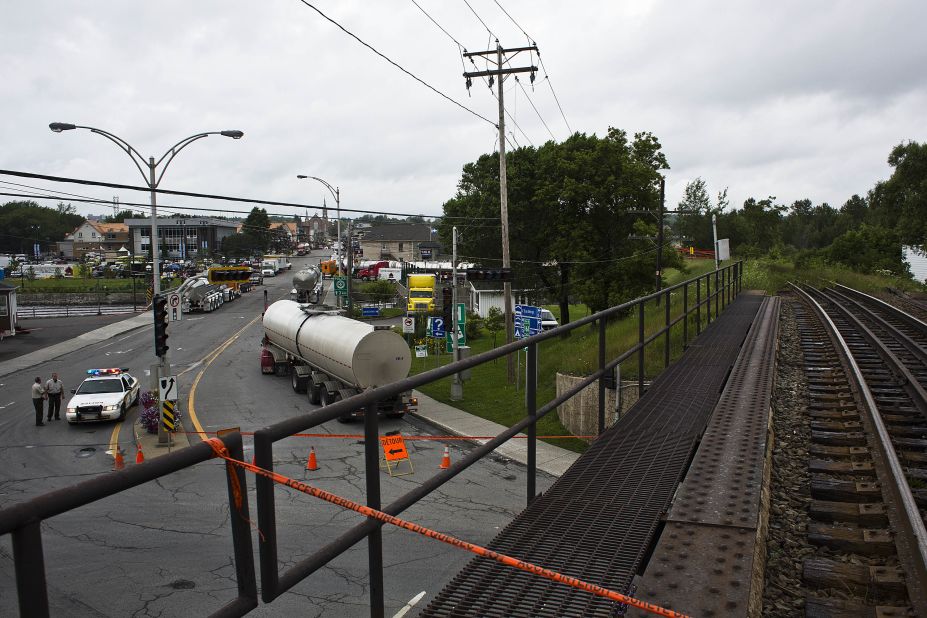 Access to much of Lac-Megantic is restricted, including the railway and downtown.