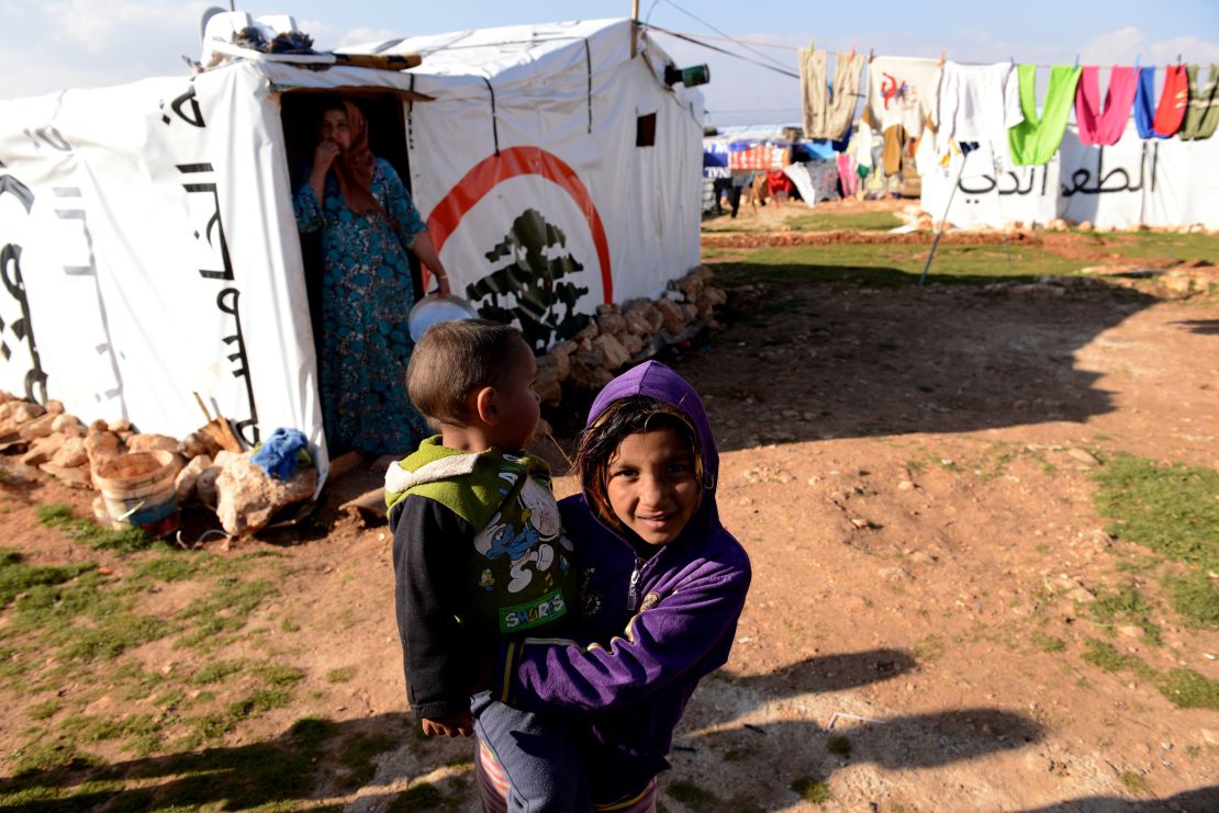 Refugee children in Lebanon's Bekaa Valley. 