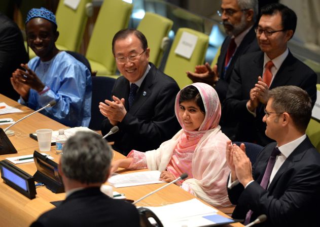 JULY 12 - NEW YORK, U.S.: <a href="http://cnn.com/2013/07/12/world/united-nations-malala/index.html?hpt=hp_c1">Pakistani teenager Malala Yousafzai</a>, who was nearly killed by Taliban gunmen for advocating that all girls should have the right to go to school, gave her first formal public remarks at the United Nations on July 12. The U.N. has declared the date as "Malala Day", which will continue to host the U.N. Youth Assembly.