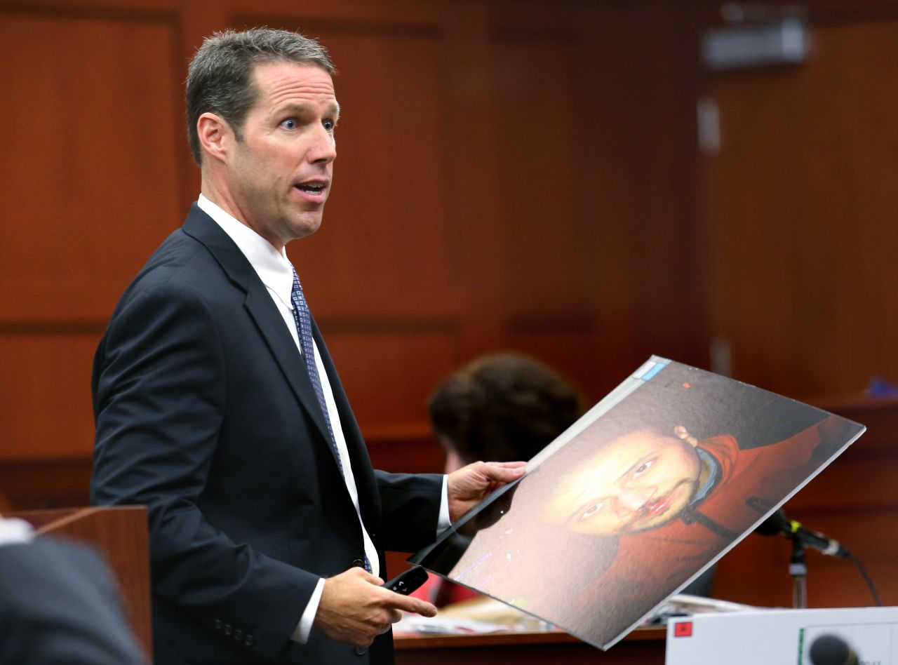 Prosecutor John Guy addresses the jury with his closing rebuttal during Zimmerman's murder trial on Friday, July 12. "He shot him because he wanted to," Guy told jurors, saying that Zimmerman didn't have to shoot 17-year-old Martin.
