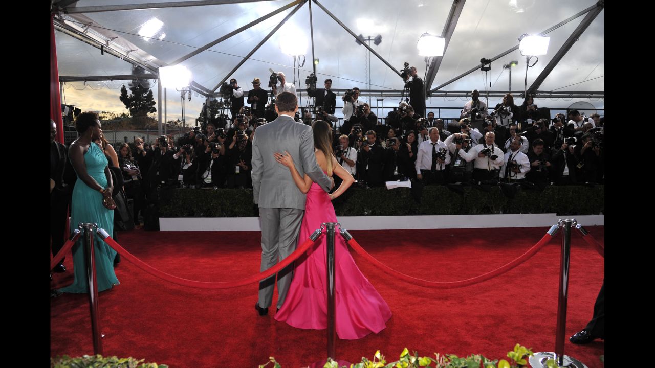 Monteith and Michele pose on the red carpet at the Screen Actors Guild Awards on January 27 in Los Angeles. 