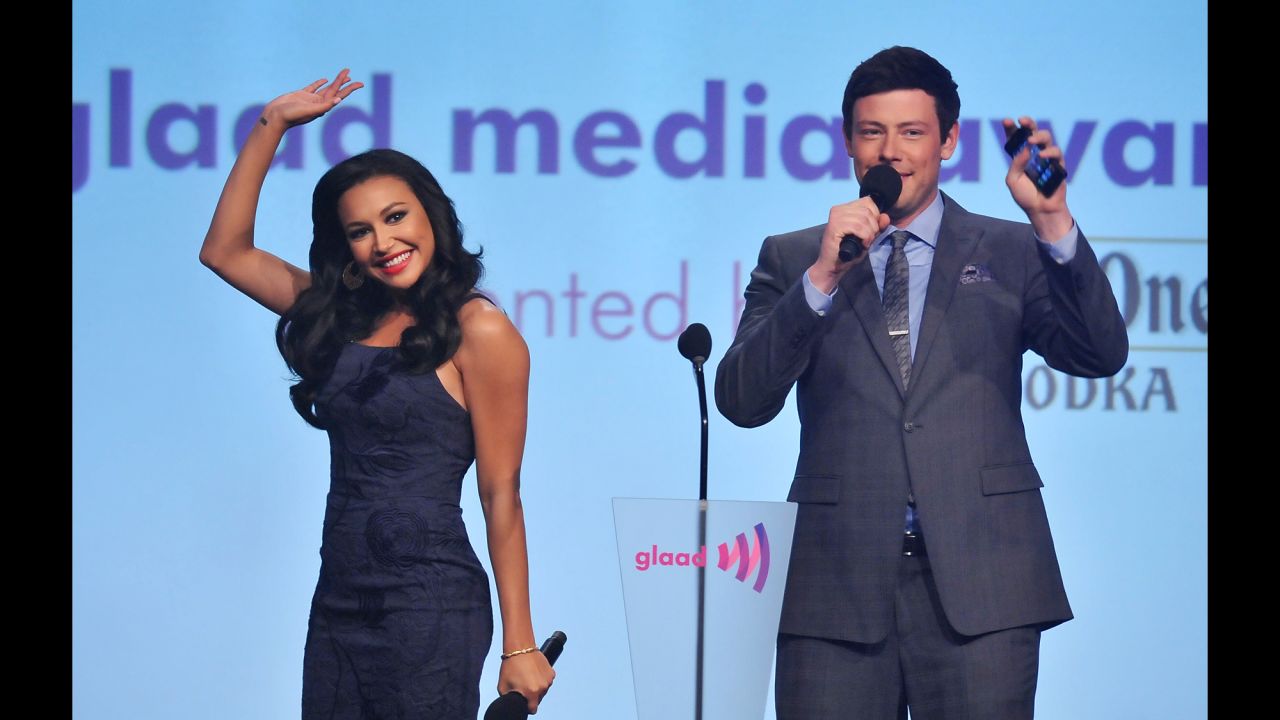 Naya Rivera and Monteith appear at the GLAAD Awards on March 24, 2012, in New York. 