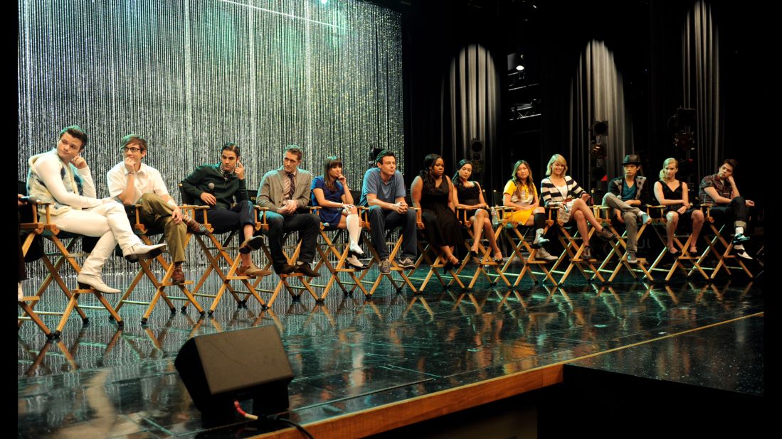 The cast of "Glee" appears at the 300th musical performance special taping on October 26, 2011, at Paramount Studios in Los Angeles.  