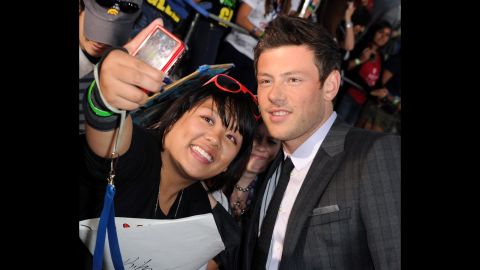 Monteith poses for a picture at the premiere of "Glee The 3D Concert Movie" on August 6, 2011.