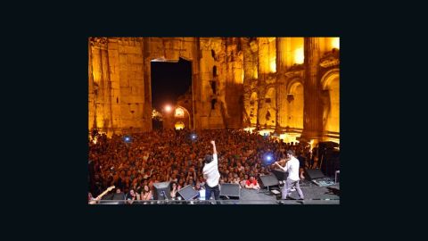Mashrou' Leila performs at the Baalbek International Festival in Lebanon in 2013. 