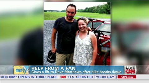 <a href="http://www.cnn.com/2013/07/15/showbiz/dave-matthews-hitches-ride/index.html?iref=allsearch">Dave Matthews gave one of his fans the experience</a> of a lifetime when he hopped into the back of her car after his bike broke down on his way to a concert in July 2013. The fan, Emily Kraus, has said how kind Matthews was, inviting her and her boyfriend to dinner and giving them front-row seats to the concert.