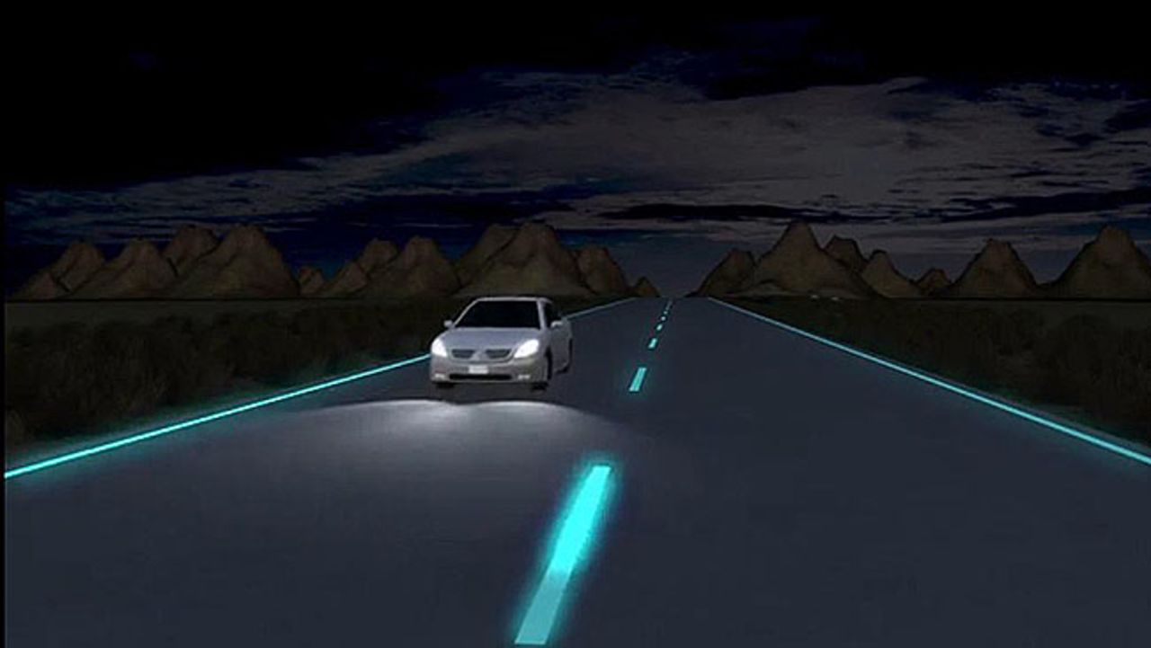 Experienced Dutch innovator Daan Roosegaarde, who acted as a mentor for Shah on CNN's fortnightly tech show Blueprint, has also invented a street lighting system. 'Glow-in-the-dark roads' are painted with strips that contain foto-luminising powder that only light up when necessary. Charged by daylight, the strips illuminate the contours of the road at night for up to 10 hours.