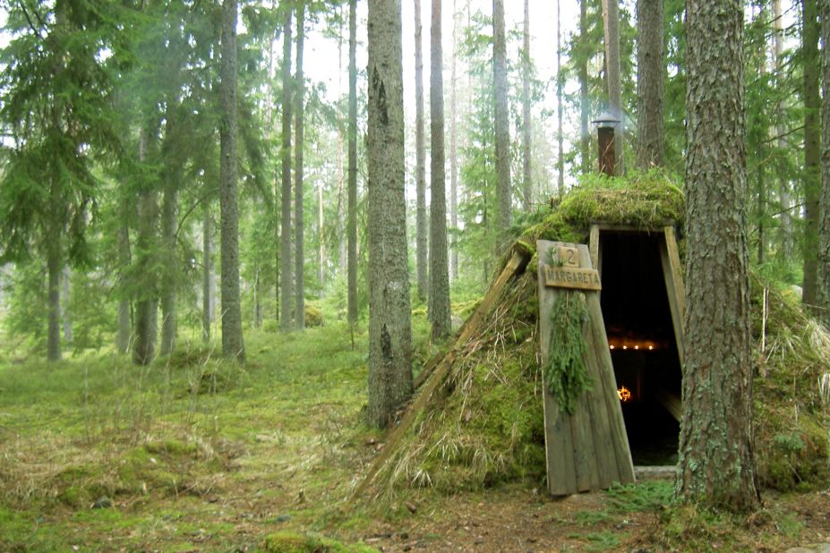 In Sweden, guests at the Kolarbyn eco-lodge can stay in forest huts.