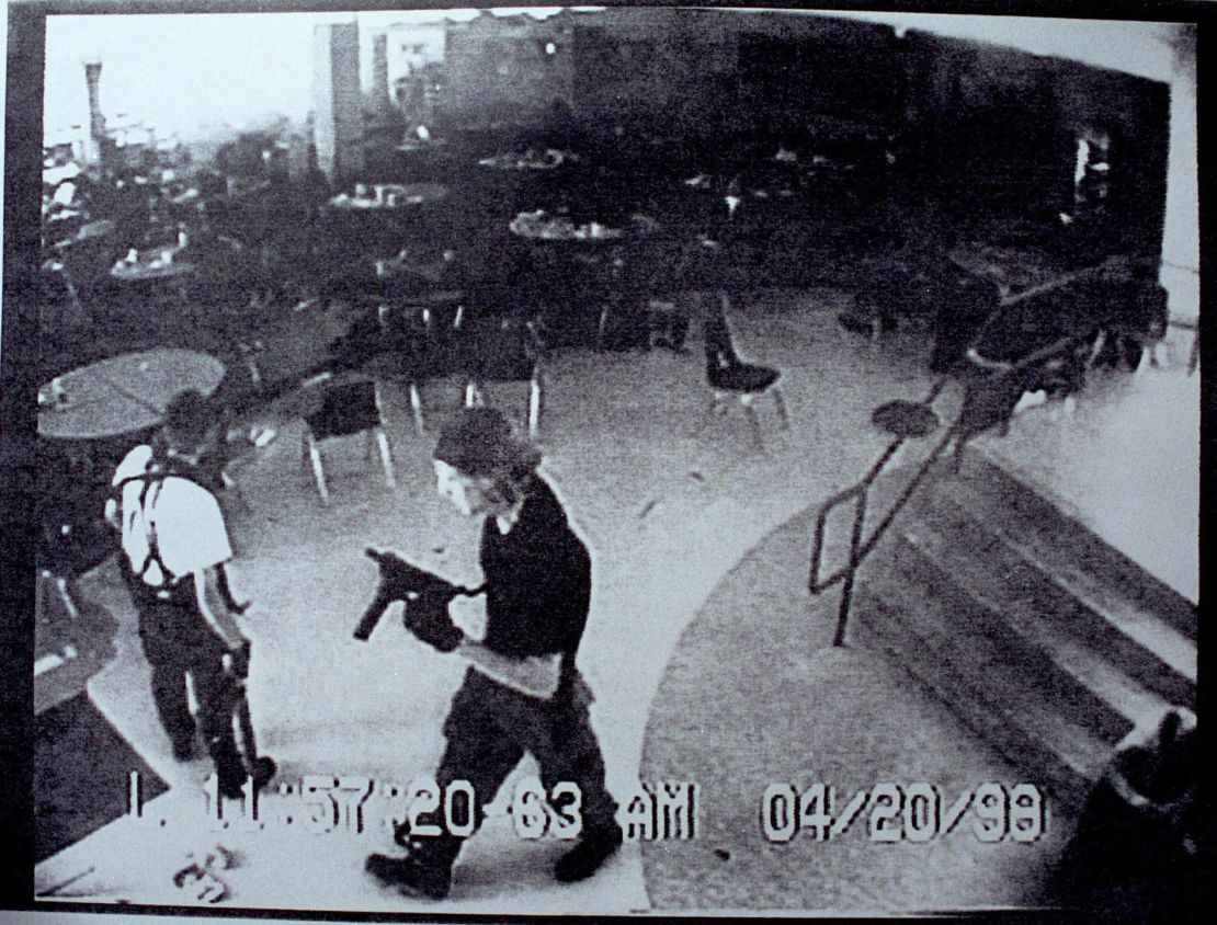 Two students, Dylan Klebold, and Eric Harris, carrying guns and bombs, opened fire inside Columbine High School in Littleton, Colorado, on April 20, 1999