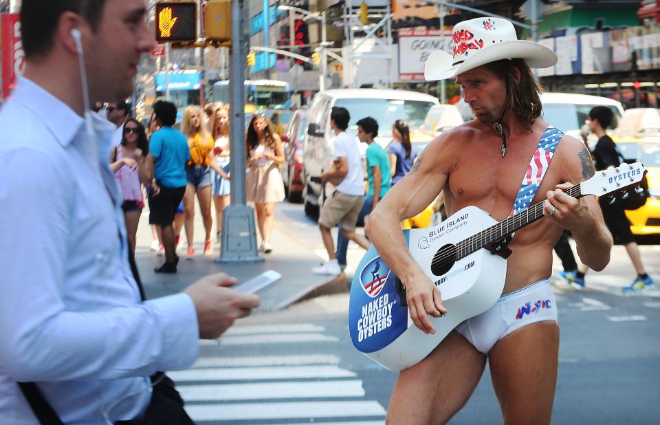The Naked Cowboy has been a fixture of Times Square for more than  decade (and he's not truly naked). 