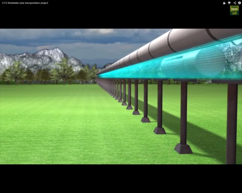 The airless tubes — mounted above ground or even under water — would be combined with a magnetic-levitation system used on conventional bullet trains. Linear electric motors accelerate the capsules, which then coast at insanely high speeds without friction or wind resistance.