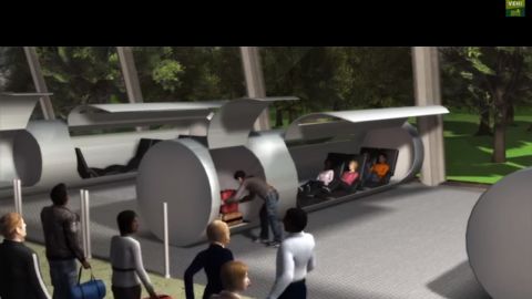 A video by a Colorado firm demonstrates a futuristic transportation system that would whisk passengers through vacuum tubes at speeds of up to 4,000 miles an hour. Entrepreneur Elon Musk, a pioneer in both electric cars and private spaceflight, has expressed interest in the idea.
