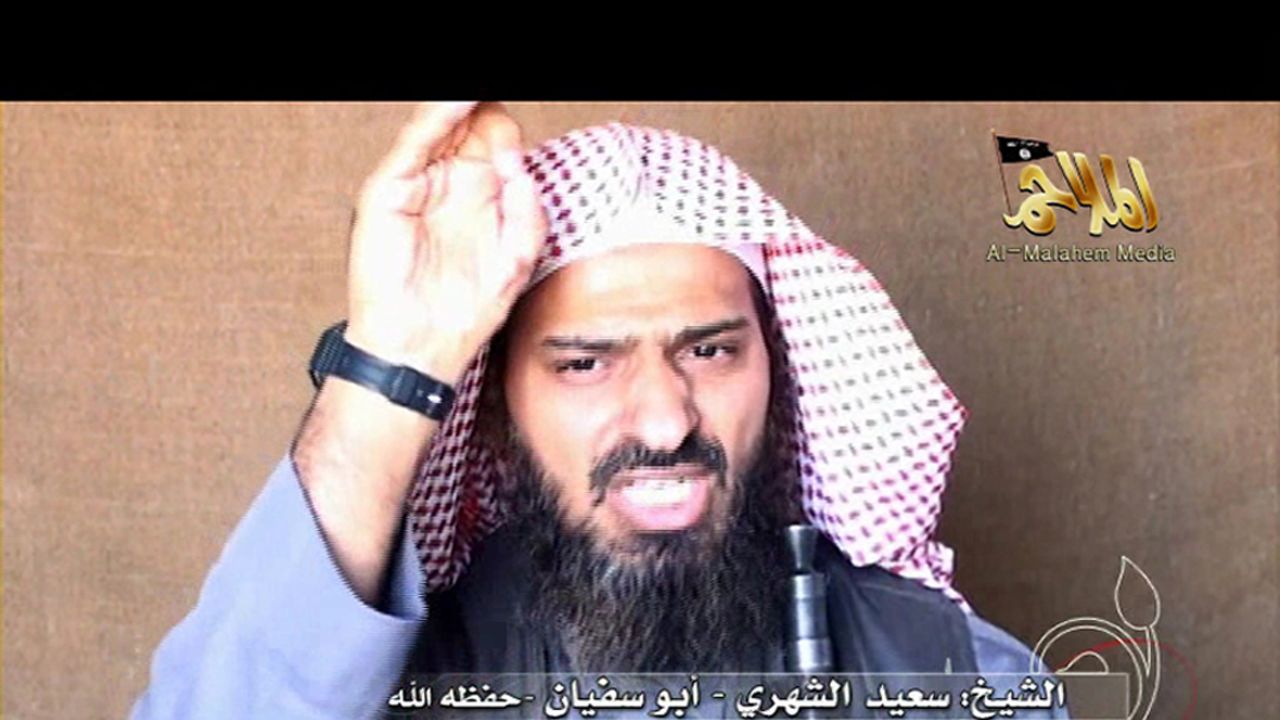 Pictured is Said al-Shihri, a commander in al Qaeda in the Arabian Peninsula, from a video posted on October 6, 2010.