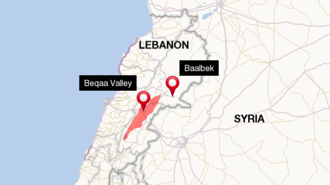 Location of Beqaa Valley and Baalbek
