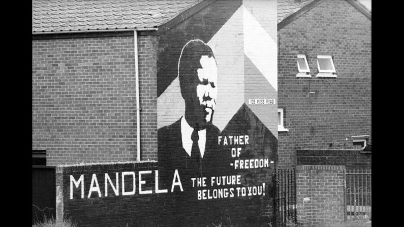 <strong>NORTHERN IRELAND: </strong>A Mandela mural is displayed on a home in Northern Ireland.