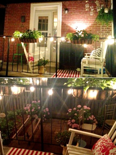 <a href="http://ireport.cnn.com/docs/DOC-1003447">Jill Chappell</a> made the most of her tiny backyard and deck with white string lights, rugs and lots of plants.