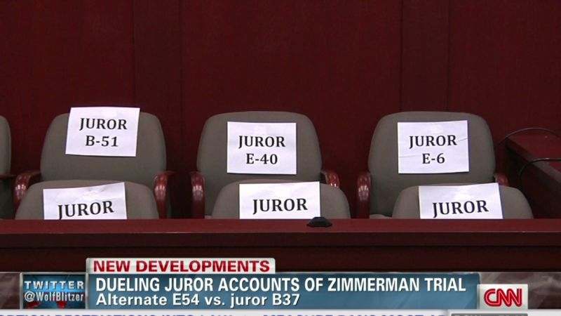 Alternate E54 vs. Juror B37 in Zimmerman trial