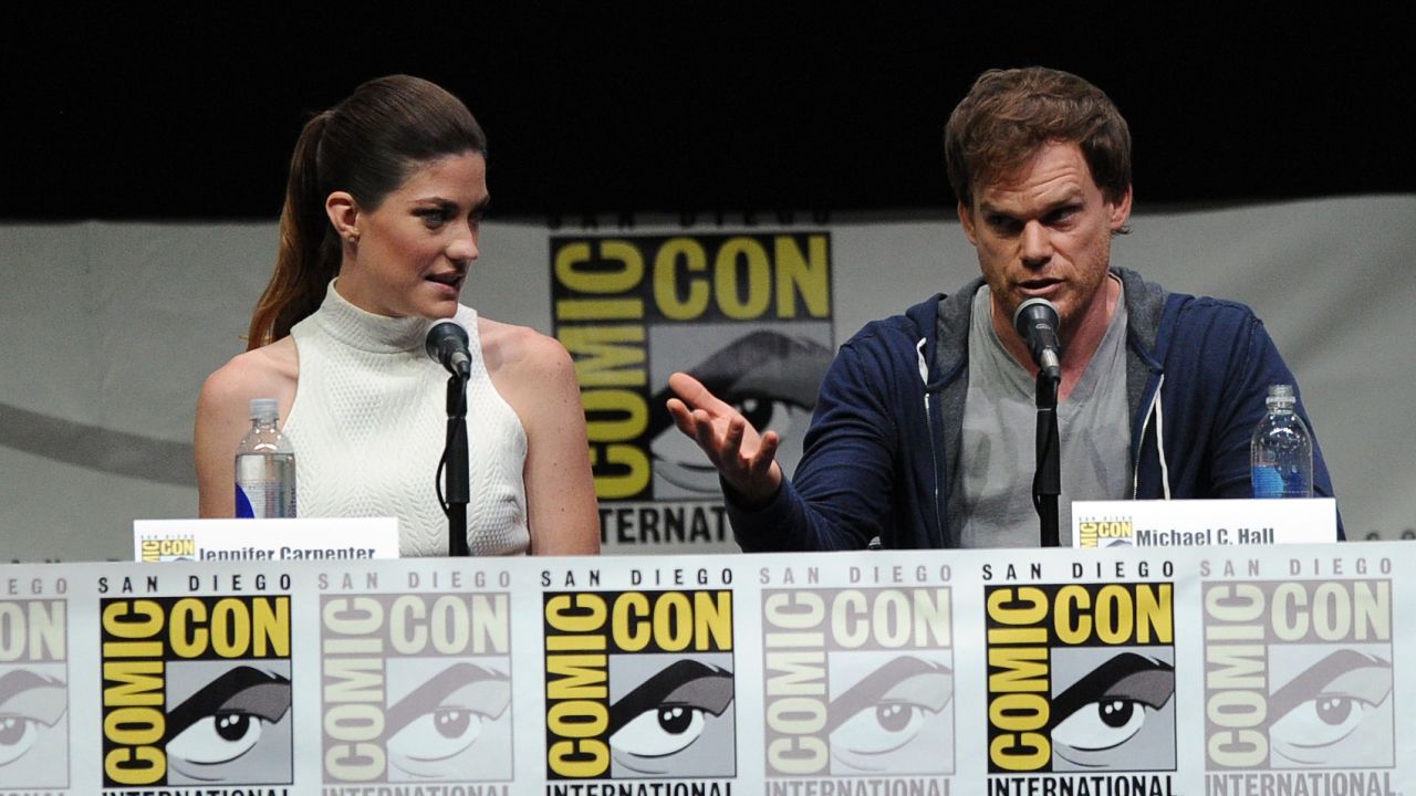 "Dexter" stars Jennifer Carpenter and Michael C. Hall attend the show's final Comic-Con panel on July 18.