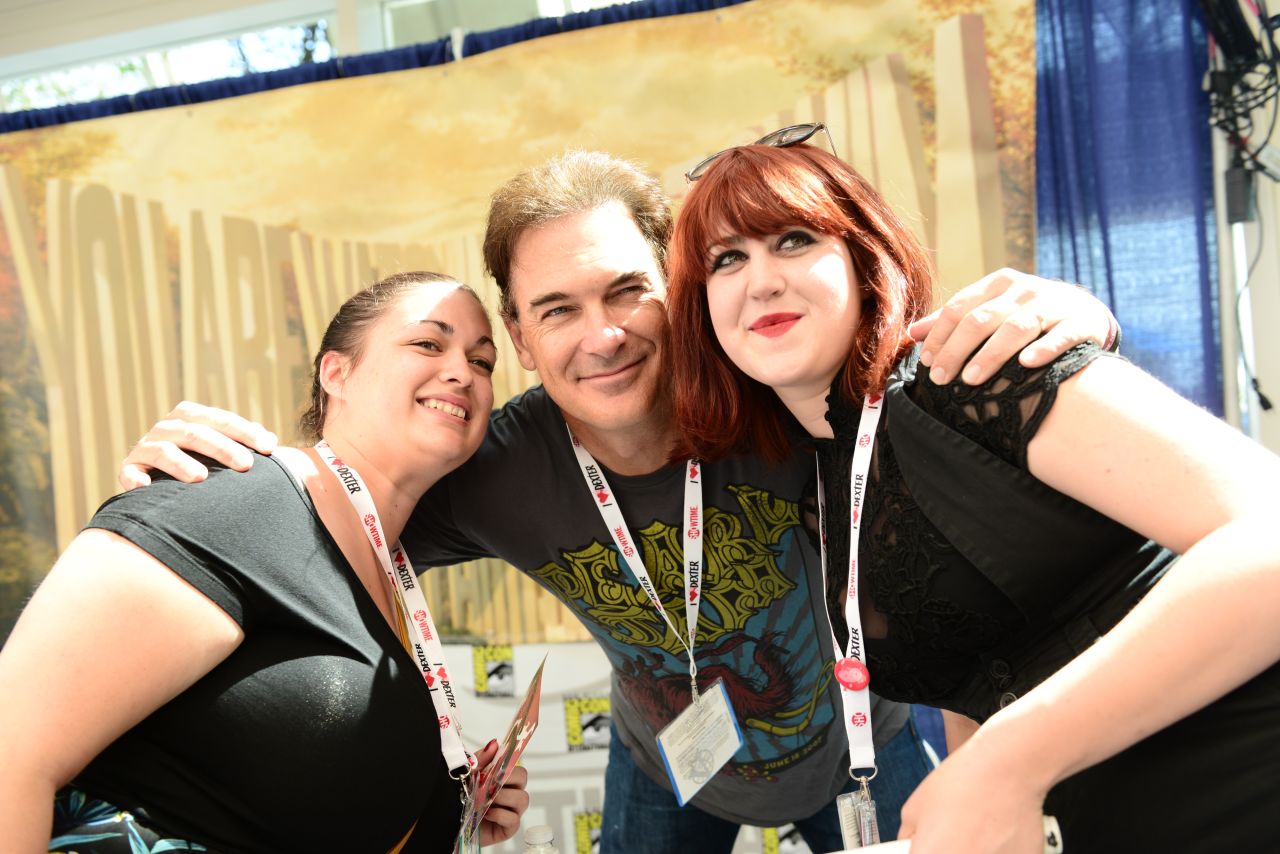 Patrick Warburton poses with fans during Adult Swim's "The Venture Bros." signing on July 18. 