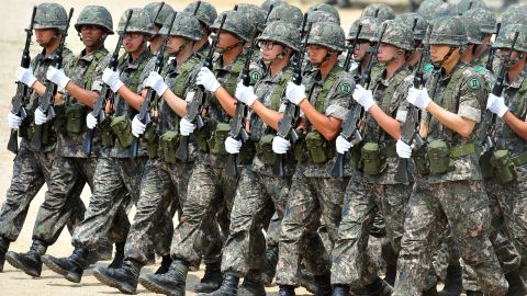 All able-bodied South Korean men must serve approximately two years in the miltary. 