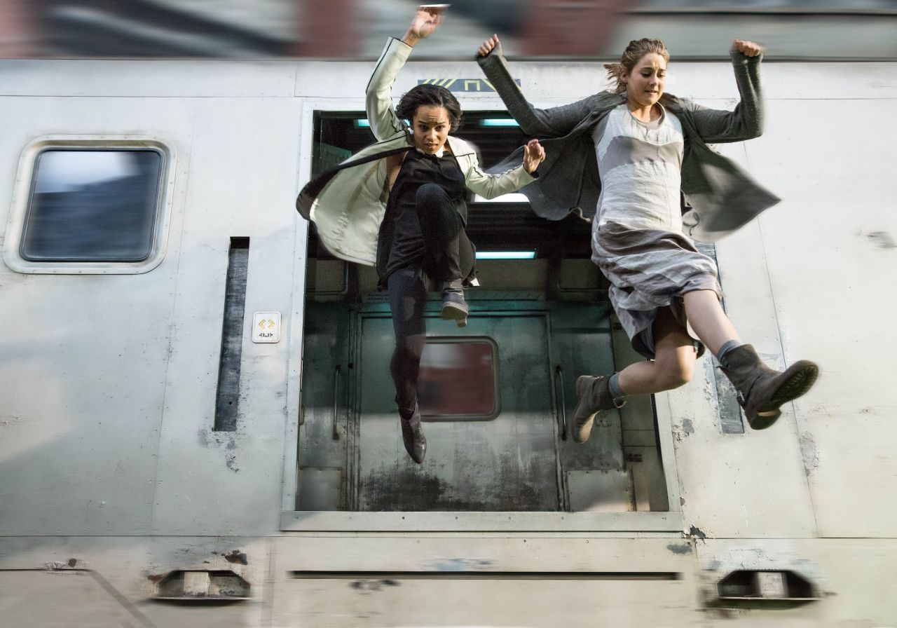 An adaptation of Veronica Roth's bestselling first novel in her "Divergent" trilogy landed in theaters in March 2014, starring Shailene Woodley, right, as protagonist Tris Prior and Zoe Kravitz as Christina. The sequel "Insurgent" arrived in 2015, and "Allegiant" will be released in 2016.